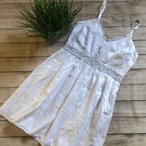 Express Crisp White Lace Dress M